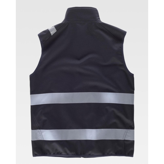 Gilet à col montant Workshell avec bandes réfléchissantes S9233 WORKTEAM