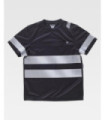 Short sleeve t-shirt in micropiqué polyester with segmented reflective stripes S9243