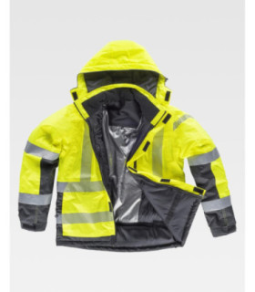 Parka padding e impermeável em tecido Oxford, combinado com alta visibilidade e fitas reflexivas S9261