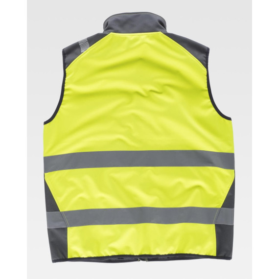 Chaleco Workshell de alta visibilidade combinado com cintas refletoras S9231 WORKTEAM