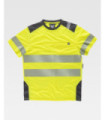 High visibility short sleeve t-shirt made of polyester with segmented reflective strips C9241.