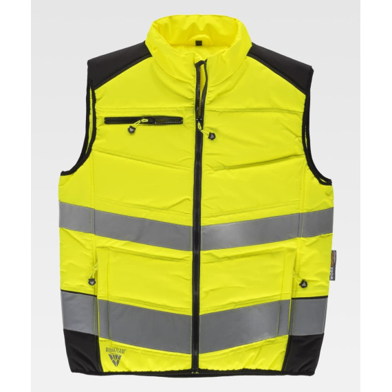 High visibility fluorescent vest padded with reflective strips C2950 WORTEAM