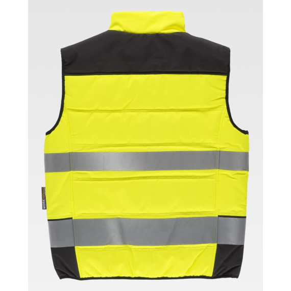 Hochsichtbare, gepolsterte fluoreszierende Weste mit reflektierenden Streifen C2950 WORTEAM