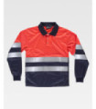 Red high visibility polo shirt with reflective strips C3877 WORKTEAM