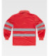 Rot fluoreszierendes Polo mit klassischem Kragen - reflektierende Bänder C3837 WORKTEAM