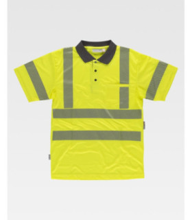Short-sleeve high visibility pole in micropiqué C3882