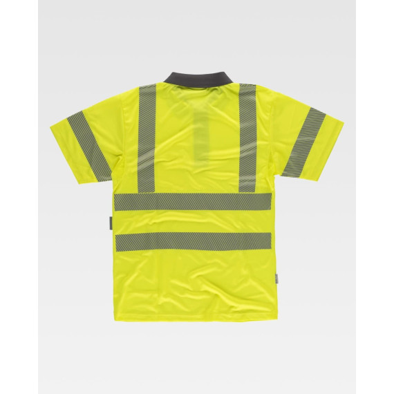 Polo combinado fluorescente de alta visibilidade com refletores segmentados C3882 WORKTEAM