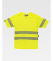 Fluorescent shirt with segmented reflective micropiqué polyester C3980 WORKTEAM