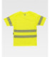 Fluorescent shirt with segmented reflective micropiqué polyester C3980 WORKTEAM