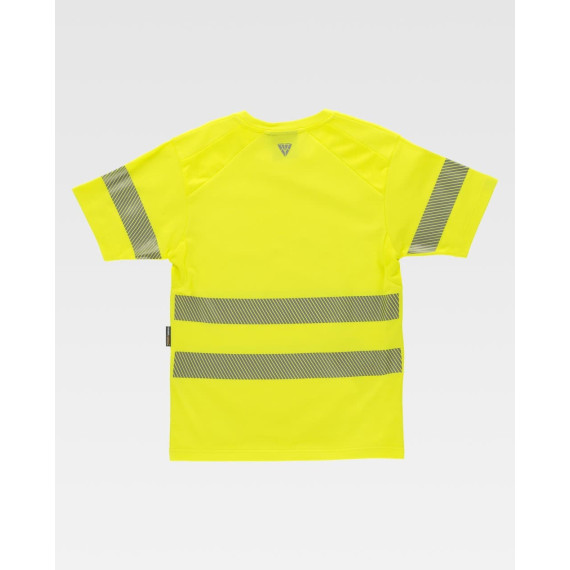 Fluorescent shirt with segmented reflective micropiqué polyester C3980 WORKTEAM