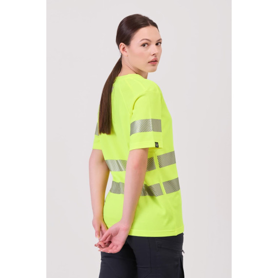 Fluorescent shirt with segmented reflective micropiqué polyester C3980 WORKTEAM