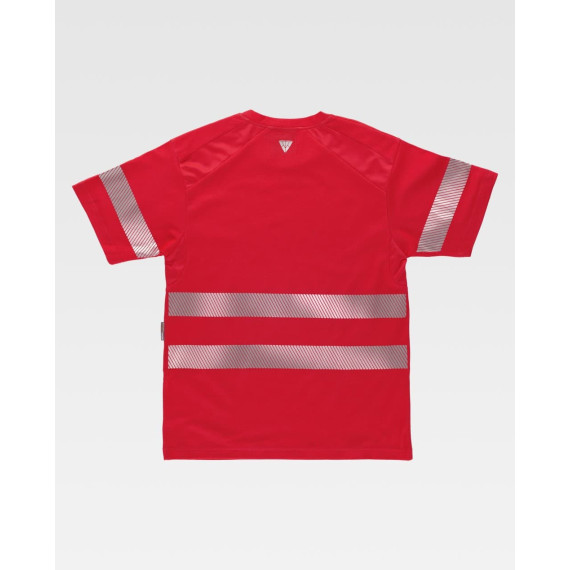 Camiseta de manga curta em micropiqué com fitas refletoras C3987 WORKTEAM