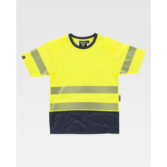 Camiseta combinada de manga corta de alta visibilidad con interior de algodón C3995 WORKTEAM