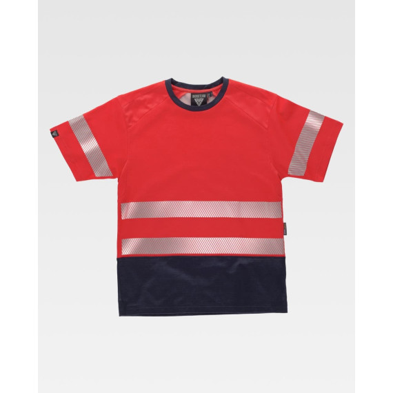 Fluorescent Bicolor Work T-Shirt with Reflective Strips C3997 WORKTEAM