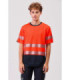 Fluorescent Bicolor Work T-Shirt with Reflective Strips C3997 WORKTEAM