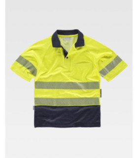 Kurzarm-Poloshirt aus Polyester-Mikropiqué mit Baumwollfutter C3895