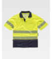 Polo de alta visibilidade com refletivos, cores fluorescentes - manga curta C3895 WORKTEAM