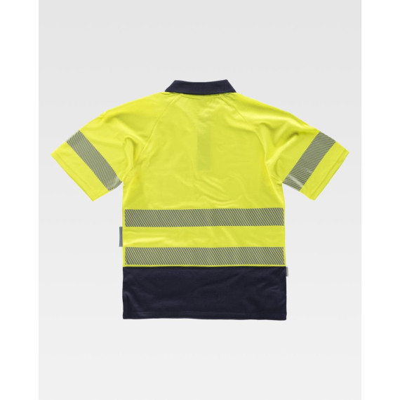 High visibility polo shirt with reflective elements, fluorescent colors - short sleeve C3895 WORKTEAM