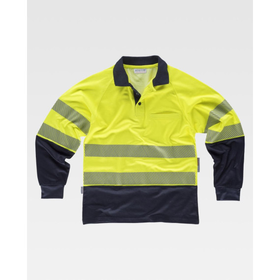 High visibility polo shirt with segmented reflective strips, cotton interior C3896 WORKTEAM