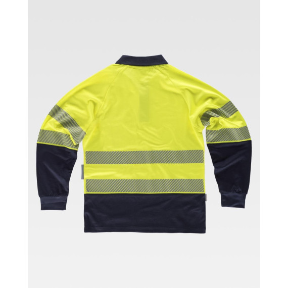 High visibility polo shirt with segmented reflective strips, cotton interior C3896 WORKTEAM