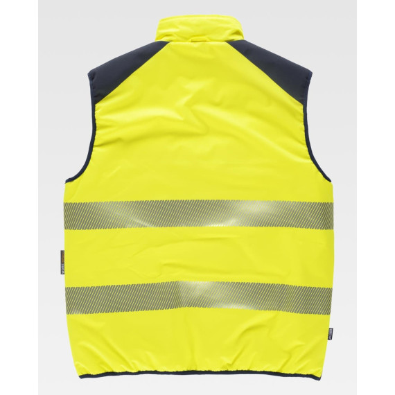 Reversible padded vest with zipper closure high visibility C8250 WORKTEAM