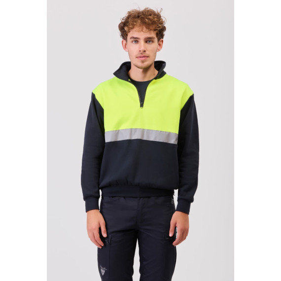 Sweatshirt de alta visibilidade com refletor, de gola alta C9841 WORKTEAM