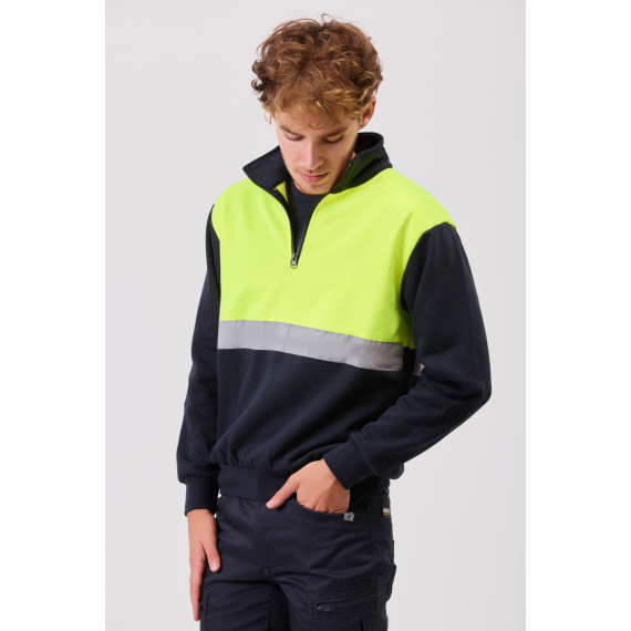 Sweatshirt de alta visibilidade com refletor, de gola alta C9841 WORKTEAM