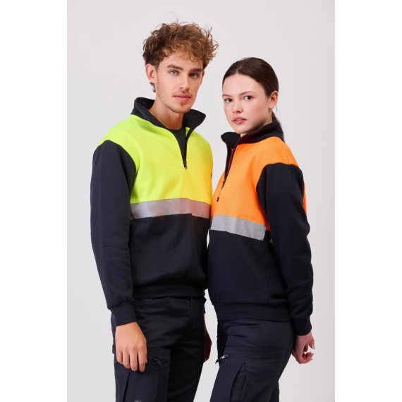 Sweatshirt de alta visibilidade com refletor, de gola alta C9841 WORKTEAM