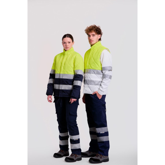 Colete acolchoado para alimentação EN ISO13688 com fitas refletoras C1010 WORKTEAM
