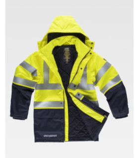 Parka ignífuga, impermeável, de alta visibilidade, antiestática com proteção para soldadura B3795