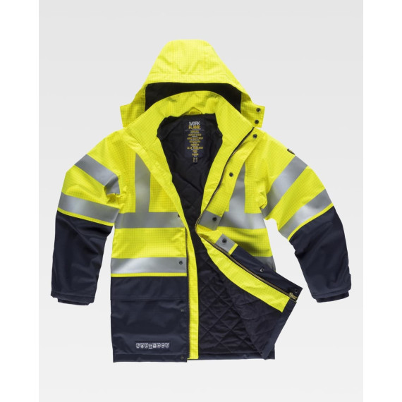 Fireproof, waterproof, high visibility, anti-static parka with welding protection B3795.
