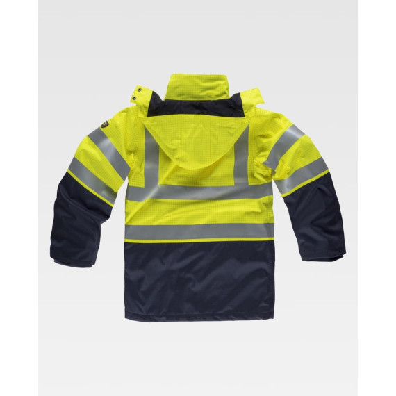 Parka ignífuga, impermeável, de alta visibilidade, antiestática com proteção para soldadura B3795