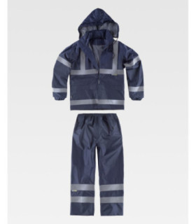 Traje de proteção impermeável com fitas refletoras S2013 WORKTEAM