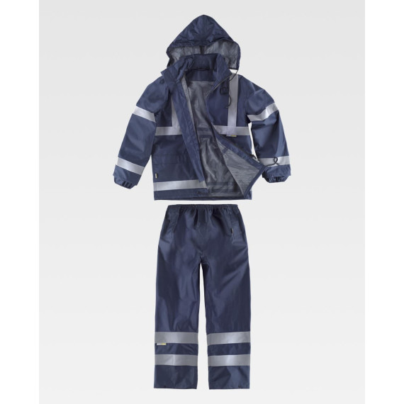 Waterproof protective suit with reflective strips S2013 WORKTEAM