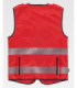 Fluoreszierende rote Weste mit maßgeschneiderten segmentierten reflektierenden Bändern C3677 WORKTEAM