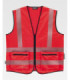 Gilet rosso ad alta visibilità con bande riflettenti segmentate EN ISO20471 C3657 WORKTEAM