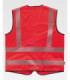 Red High Visibility Vest with segmented reflective strips EN ISO20471 C3657 WORKTEAM