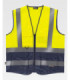 Chaleco flúor combinado de alta visibilidad con cintas reflectantes C3606 WORKTEAM