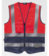 High visibility red vest combined EN ISO20471 C3667 WORKTEAM