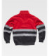 Sweatshirt rouge fluo combinée avec des bandes réfléchissantes - coutures renforcées C9033 WORKTEAM