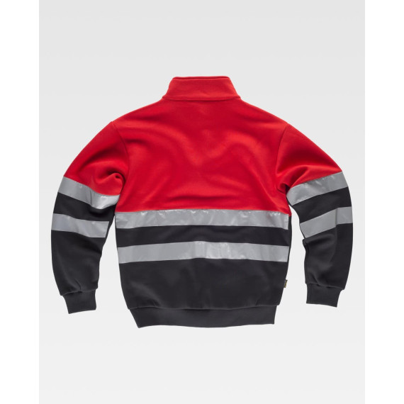 Sudadera combinée à des bandes réfléchissantes à haut niveau avec fermeture éclair et couture renforcée C9033
