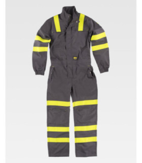 Flame-resistant, anti-static coverall with protection for welding and electric arc C5096