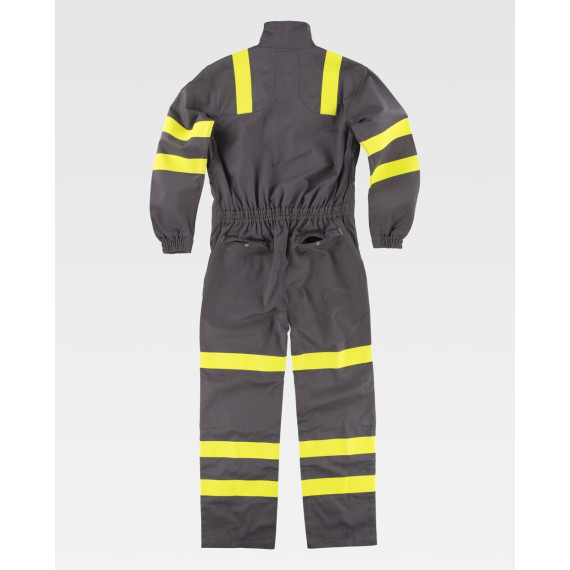 Flame-resistant, anti-static coverall with protection for welding and electric arc C5096