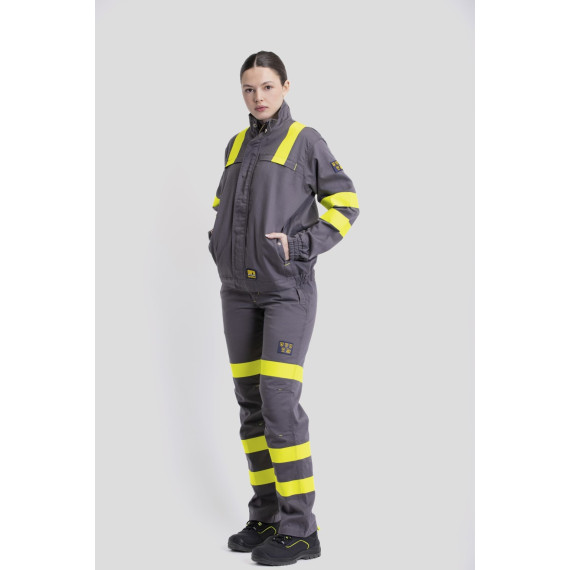 Flame-resistant, anti-static pants with protection for welding and electric arc B1496.