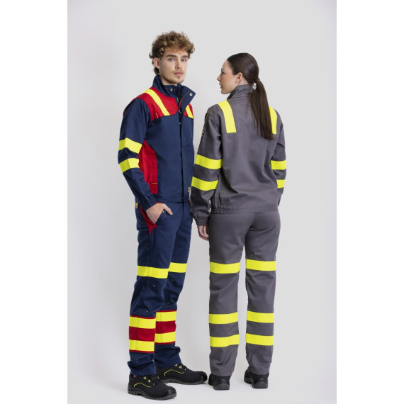 Calças ignífugas, antiestáticas com proteção para soldadura e arco elétrico B1496