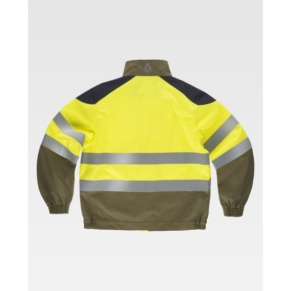 Veste tricolore ignifuge et antistatique haute visibilité, avec bandes réfléchissantes et tissu Ripstop B1481.