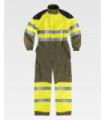 Tricolor fireproof and antistatic high visibility coverall, with reflective strips and Ripstop fabric B5081.