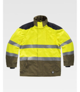 Parka tricolor ignífuga, impermeável, antiestática e com proteção contra o frio B3781