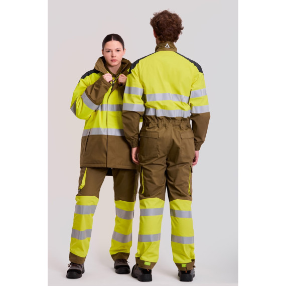 Tricolor fireproof parka, waterproof, antistatic, and with cold protection B3781.