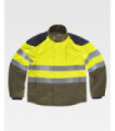 Tricolor work shell, flame-resistant and antistatic, high visibility with reflective strips and Ripstop fabric S9581.